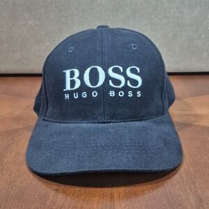 BOSS Hugo Boss Cotton Hat Strap Cap Black Designer Fashion **Sample** Rare
